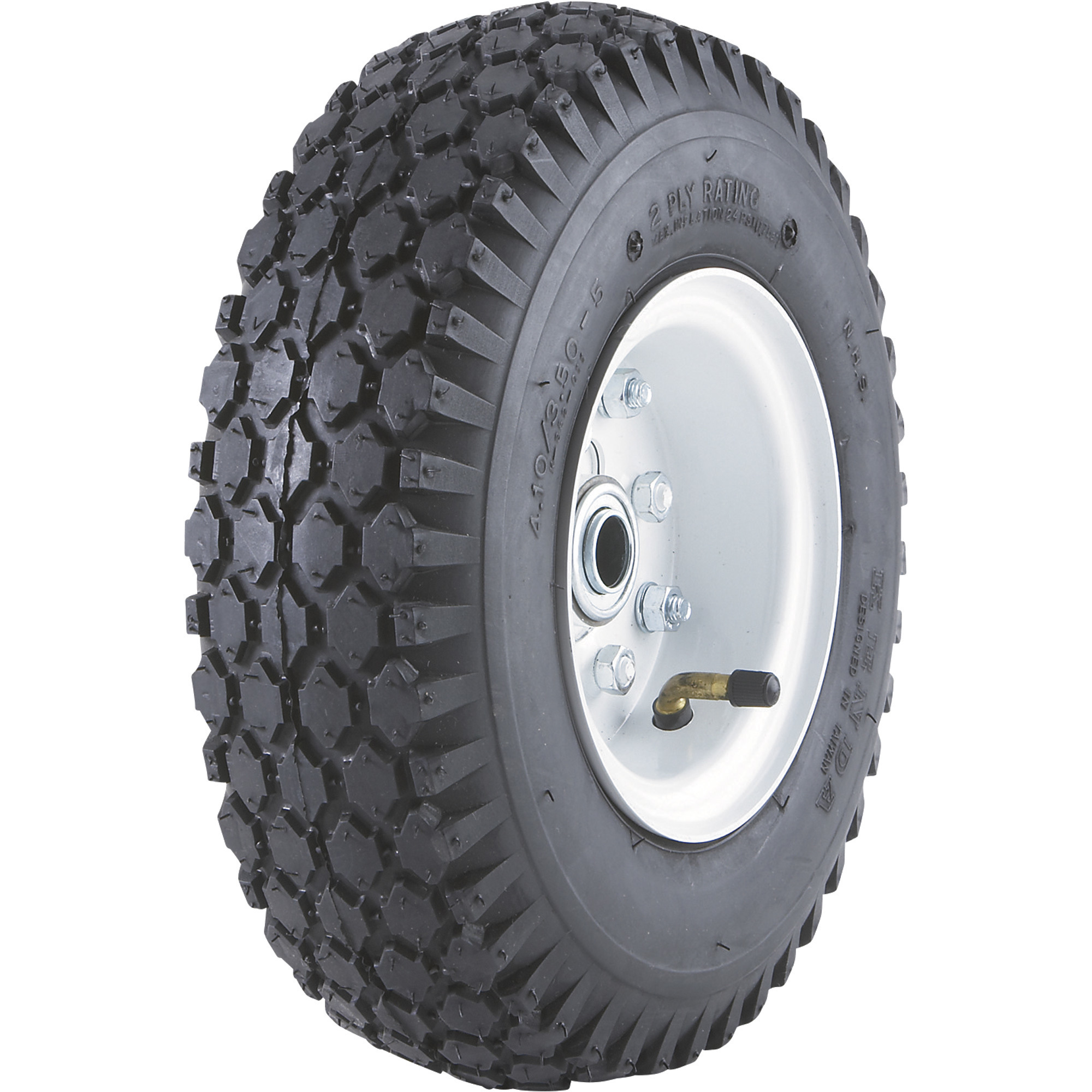 2-Pc. Split Rim with 3 1/2in. Dual Flange Hub Wheel Assembly, 12.5in. x 410/350 x 6
